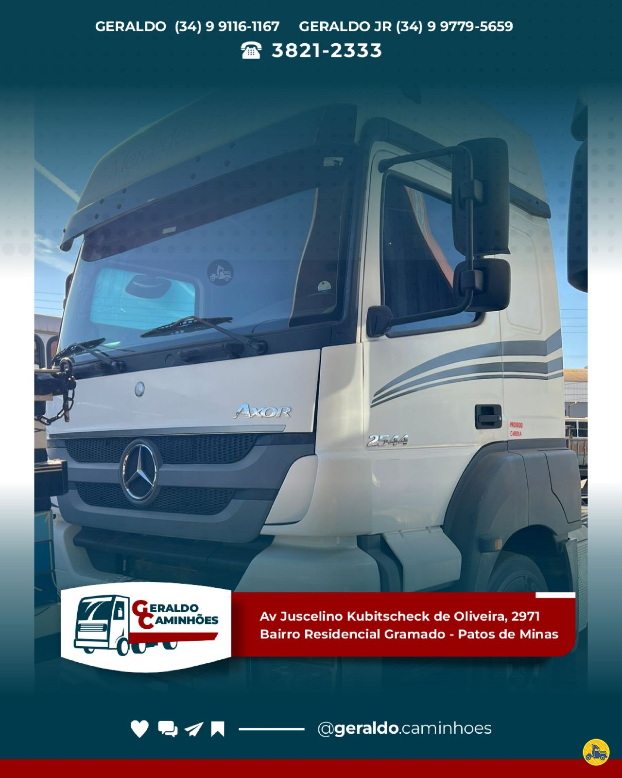 CAMINHAO MERCEDES-BENZ MB 2544 Cavalo Mecânico Cavalo 6x2 Geraldo Caminhões PATOS DE MINAS MINAS GERAIS MG